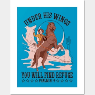 under his wings you will find refuge Posters and Art